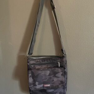 Baggallini Gray Camouflage Crossbody Bag